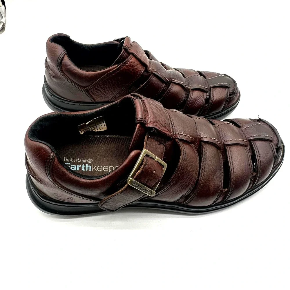 Timberland Earthkeepers Men's 10M Brown Leather Fisherman Sandals
